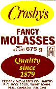 Crosby's Fancy Molasses, Massachusetts Kosher